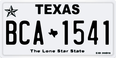 TX license plate BCA1541