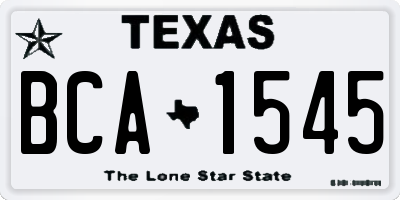 TX license plate BCA1545