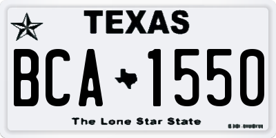 TX license plate BCA1550