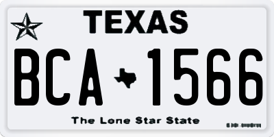TX license plate BCA1566