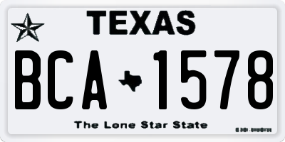 TX license plate BCA1578