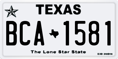 TX license plate BCA1581