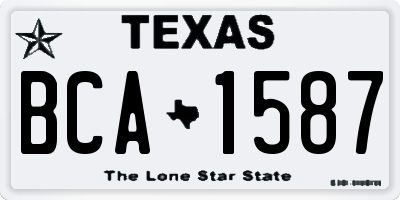 TX license plate BCA1587