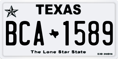 TX license plate BCA1589