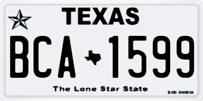 TX license plate BCA1599