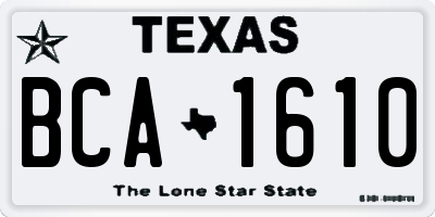 TX license plate BCA1610