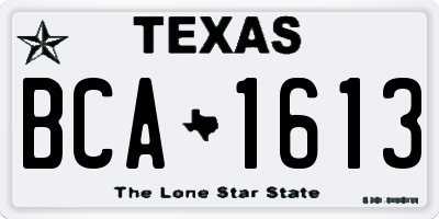 TX license plate BCA1613
