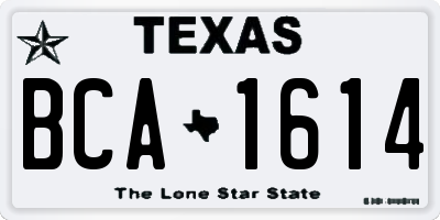 TX license plate BCA1614