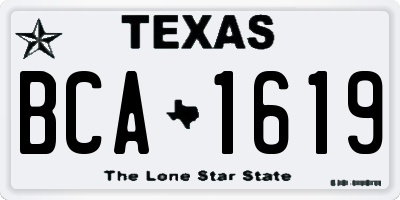 TX license plate BCA1619