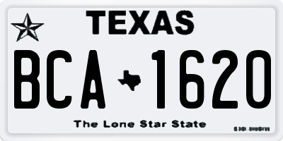 TX license plate BCA1620