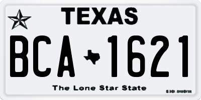 TX license plate BCA1621