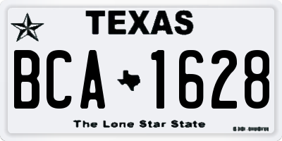 TX license plate BCA1628
