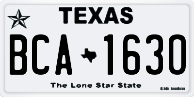 TX license plate BCA1630