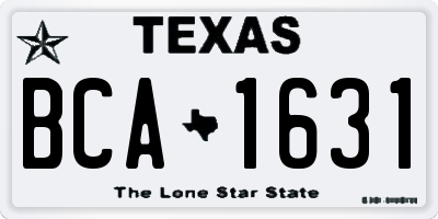 TX license plate BCA1631