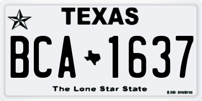 TX license plate BCA1637
