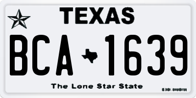 TX license plate BCA1639