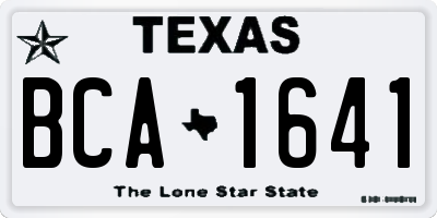 TX license plate BCA1641