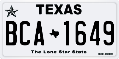 TX license plate BCA1649