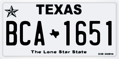 TX license plate BCA1651