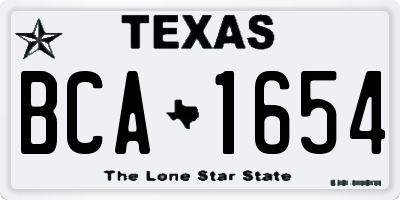 TX license plate BCA1654