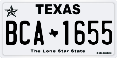TX license plate BCA1655