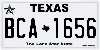 TX license plate BCA1656
