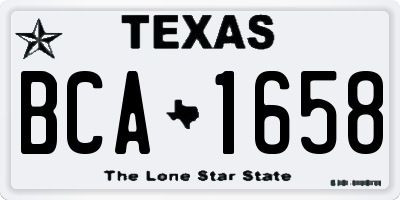 TX license plate BCA1658