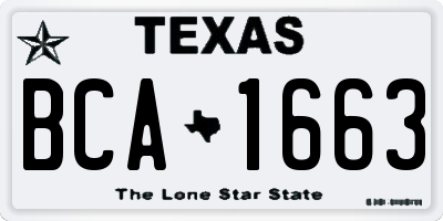 TX license plate BCA1663