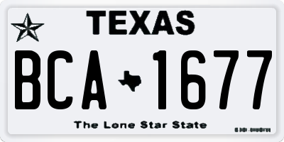 TX license plate BCA1677