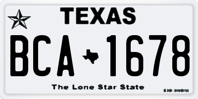 TX license plate BCA1678