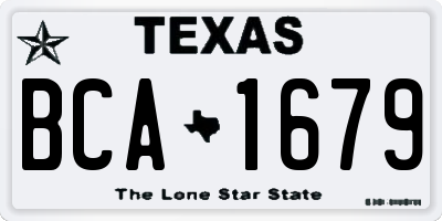 TX license plate BCA1679