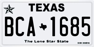 TX license plate BCA1685