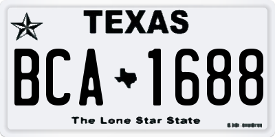 TX license plate BCA1688