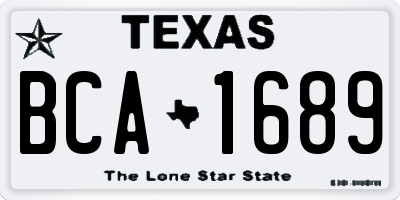 TX license plate BCA1689