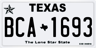 TX license plate BCA1693
