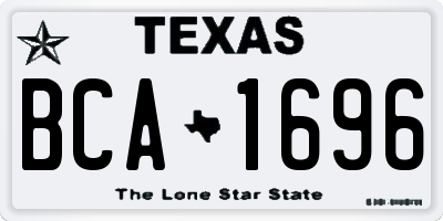TX license plate BCA1696