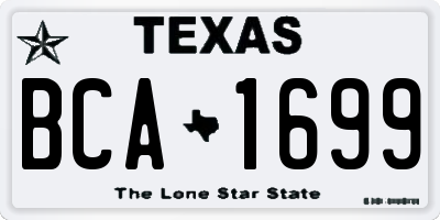TX license plate BCA1699