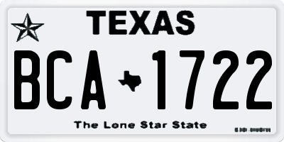 TX license plate BCA1722