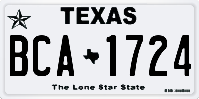 TX license plate BCA1724