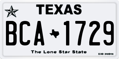 TX license plate BCA1729
