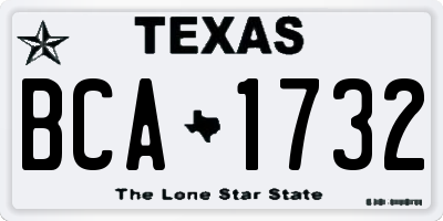 TX license plate BCA1732