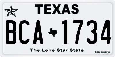 TX license plate BCA1734