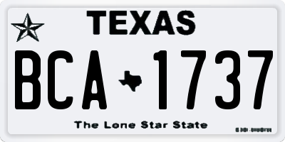 TX license plate BCA1737