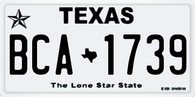 TX license plate BCA1739