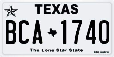 TX license plate BCA1740
