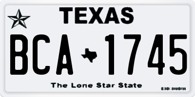 TX license plate BCA1745