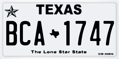 TX license plate BCA1747
