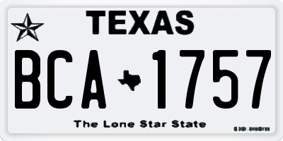 TX license plate BCA1757