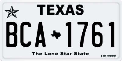 TX license plate BCA1761