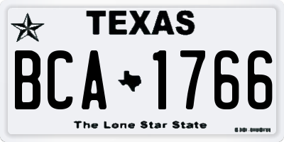 TX license plate BCA1766
